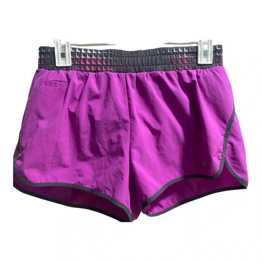 Asics Pink/Gray Running Shorts, Attached Liner, size Medium